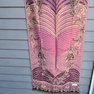 New Pashmina Brown Gold Mauve Floral Pashmina New